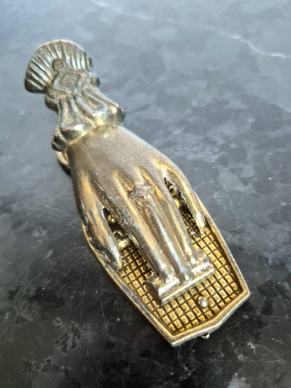 Vintage Antique Brass Hand Clip, Victorian Style, Made In Canada - Picture 2 of 11